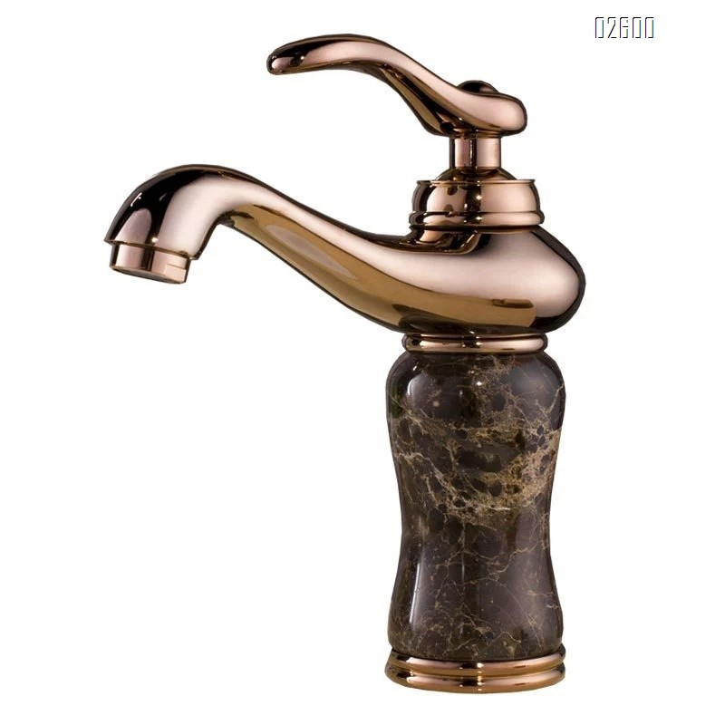 European style bathroom vintage wash basin faucet all Brass  hotel villa cold and hot double control basin single hole