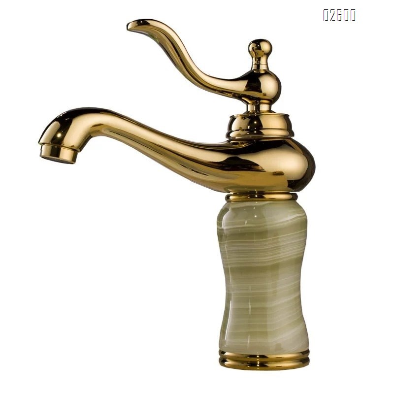 European style bathroom vintage wash basin faucet all Brass  hotel villa cold and hot double control basin single hole
