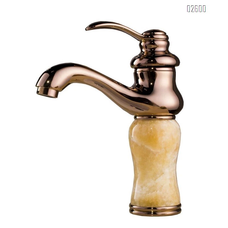 European style bathroom vintage wash basin faucet all Brass  hotel villa cold and hot double control basin single hole