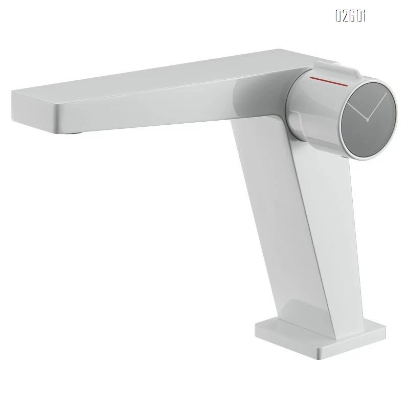 Brass basin faucet bathroom vanity wash basin sink cold and hot water faucet simple white