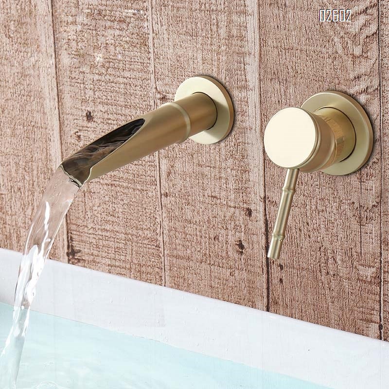 European minimalist luxury hidden wall-mounted basin wash basin cold and hot double control faucet home villa hotel