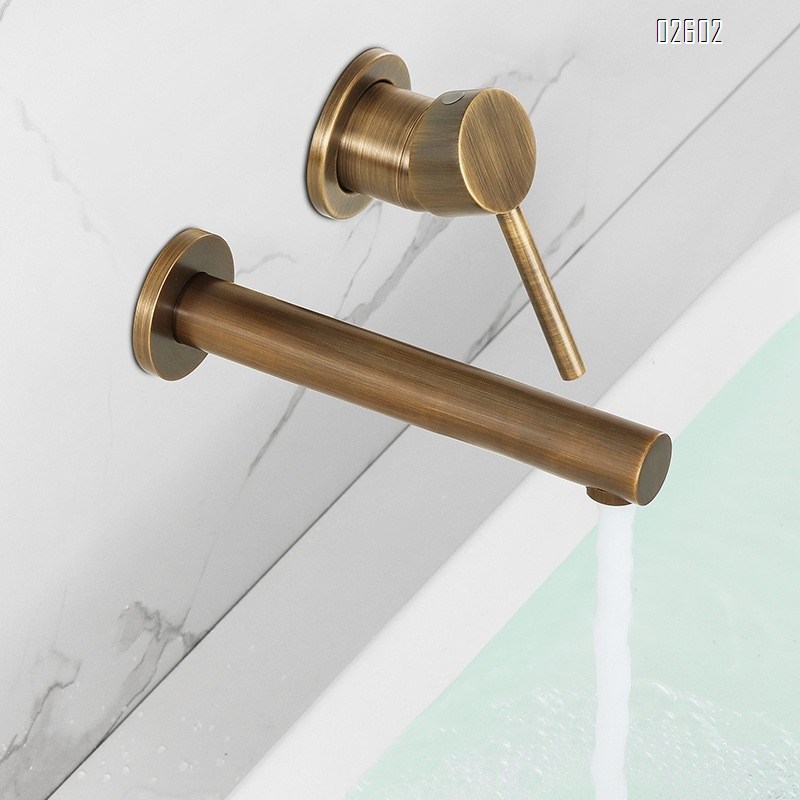 European minimalist luxury hidden wall-mounted basin wash basin cold and hot double control faucet home villa hotel