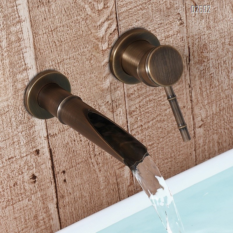 European minimalist luxury hidden wall-mounted basin wash basin cold and hot double control faucet home villa hotel