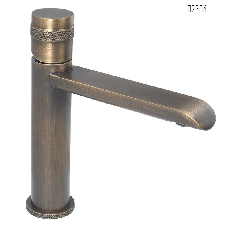 European vertical antique basin faucet single handle single hole cold and hot water bathroom home under-sink faucet