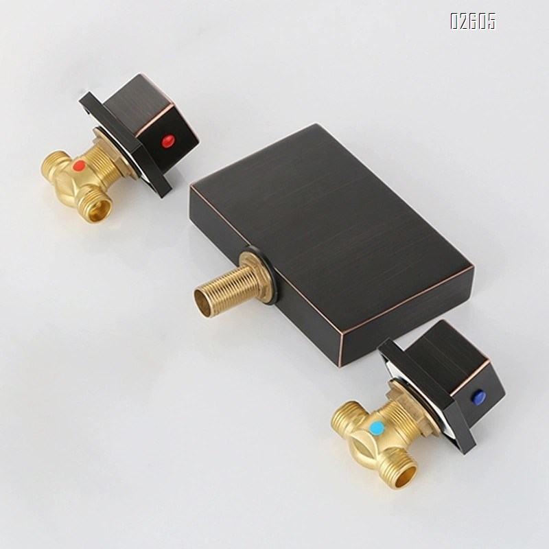 Antique style wall-mounted faucet full Brass cold and hot water waterfall faucet set European style