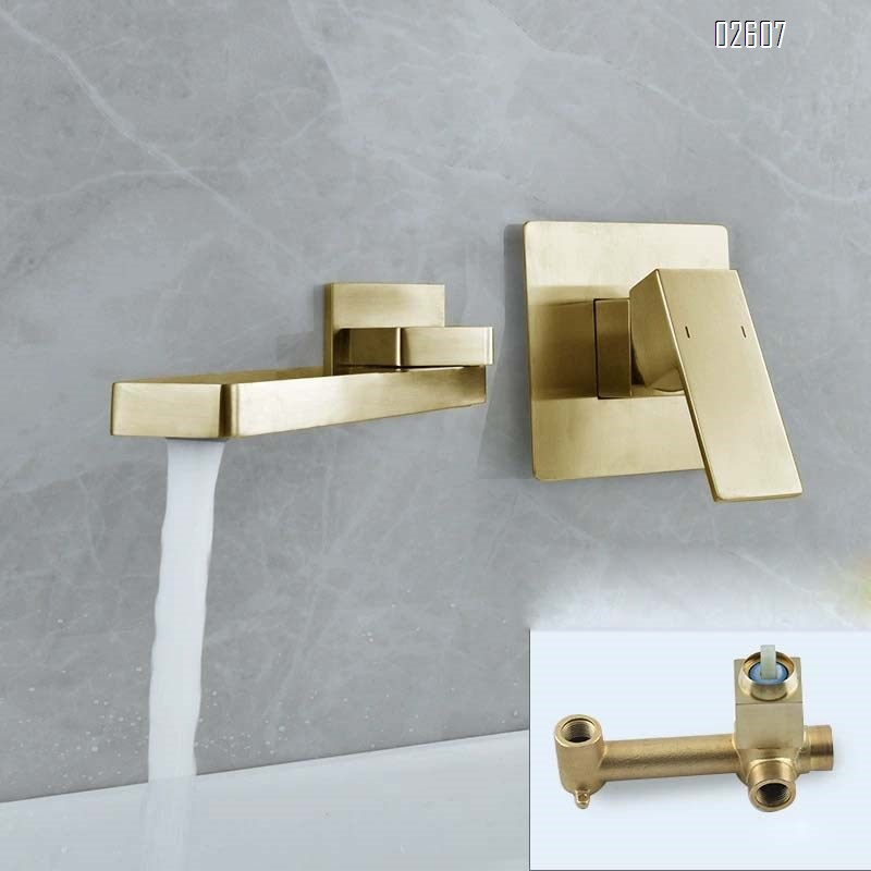 Wall-mounted Brass basin faucet with vintage style swingable and foldable cold and hot water tap