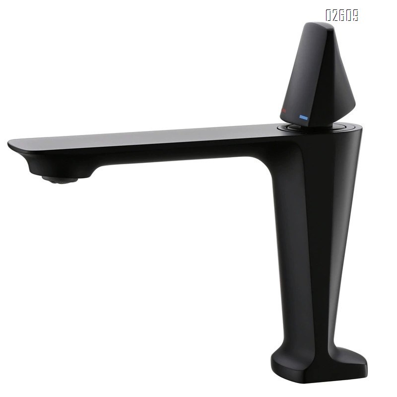 Gun gray brushed basin faucet all Brass cold and hot water under-sink wash basin faucet bathroom black faucet