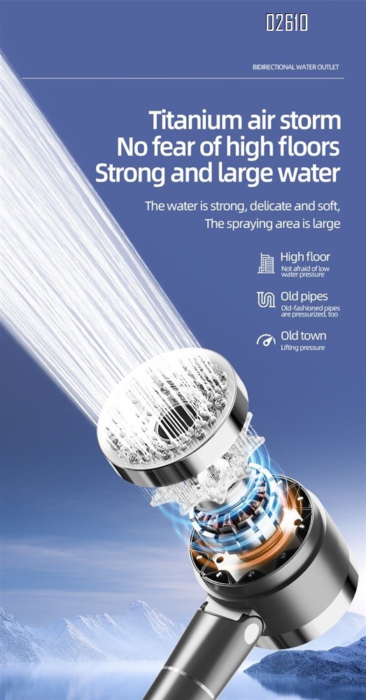 High Pressure Water Flow and Multiple Spray Modes Shower Head with Filter for Hard Water Bathroom Sh