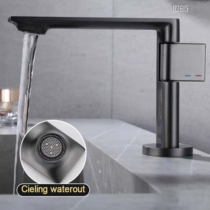 German gun Grey ash bathroom wash basin cold and hot water faucet all Brass wash basin basin wash basin wash basin faucet