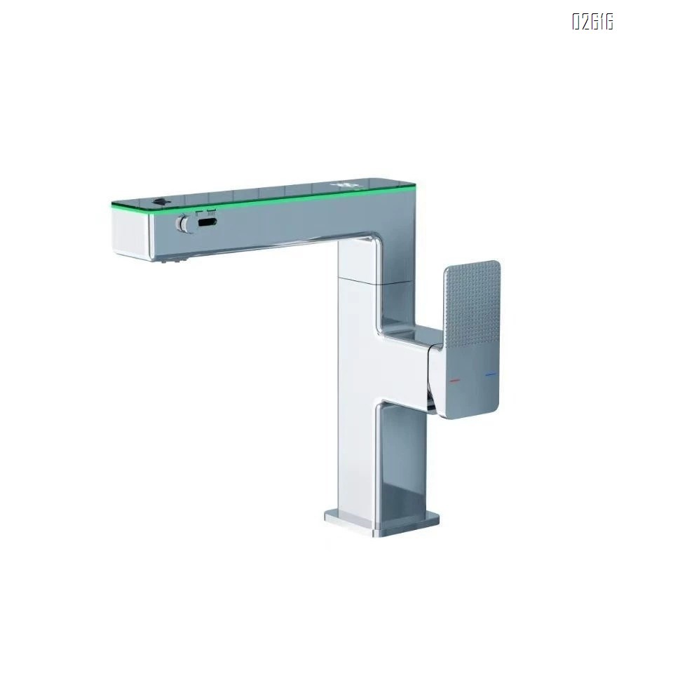 Brass basin faucet with rotating cold and hot water wash basin wash basin on the counter bathroom digital display mouthwash faucet