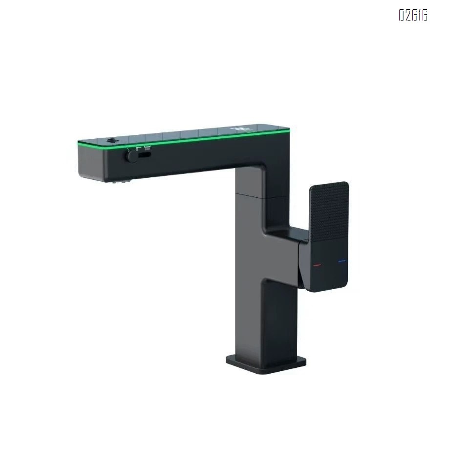 Brass basin faucet with rotating cold and hot water wash basin wash basin on the counter bathroom digital display mouthwash faucet