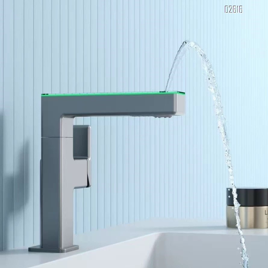 Brass basin faucet with rotating cold and hot water wash basin wash basin on the counter bathroom digital display mouthwash faucet