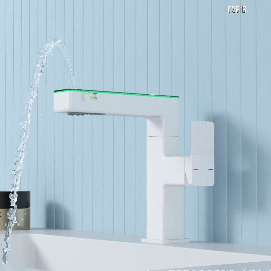 Brass basin faucet with rotating cold and hot water wash basin wash basin on the counter bathroom digital display mouthwash faucet