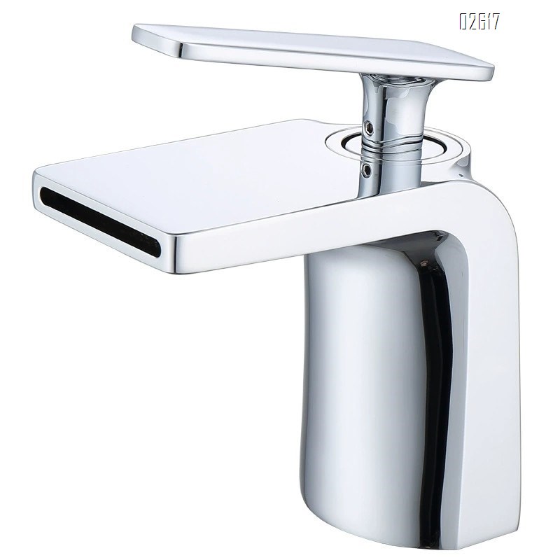 New all-Brass basin faucet waterfall water outlet wash basin cold and hot single hole black faucet