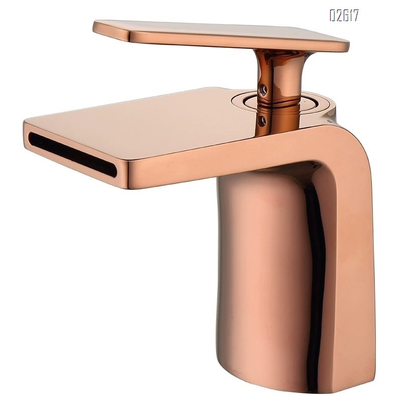 New all-Brass basin faucet waterfall water outlet wash basin cold and hot single hole black faucet