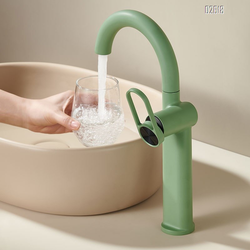 Bathroom basin faucet above and below the wash basin cold and hot water mixing single-hole faucet for home bathroom