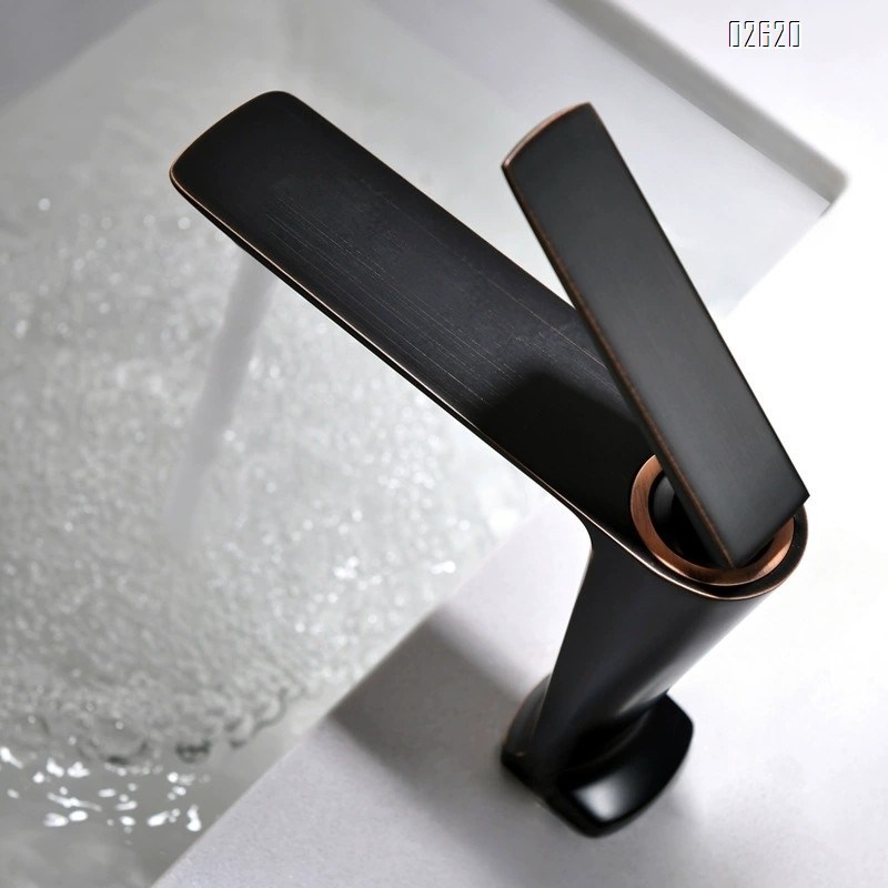 Brass European Gold basin faucet hotel bathroom single hole sitting simple high wash basin faucet
