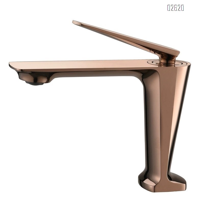 Brass European Gold basin faucet hotel bathroom single hole sitting simple high wash basin faucet