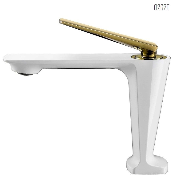 Brass European Gold basin faucet hotel bathroom single hole sitting simple high wash basin faucet