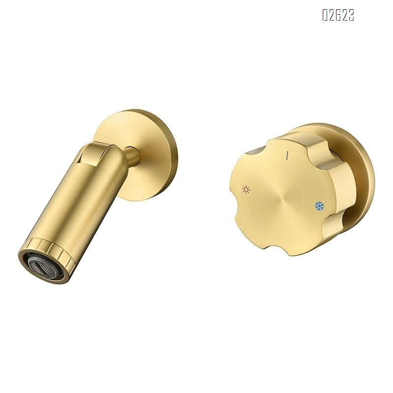 Brass gun gray hidden basin faucet embedded cold and hot water mixing valve wash basin bathroom faucet