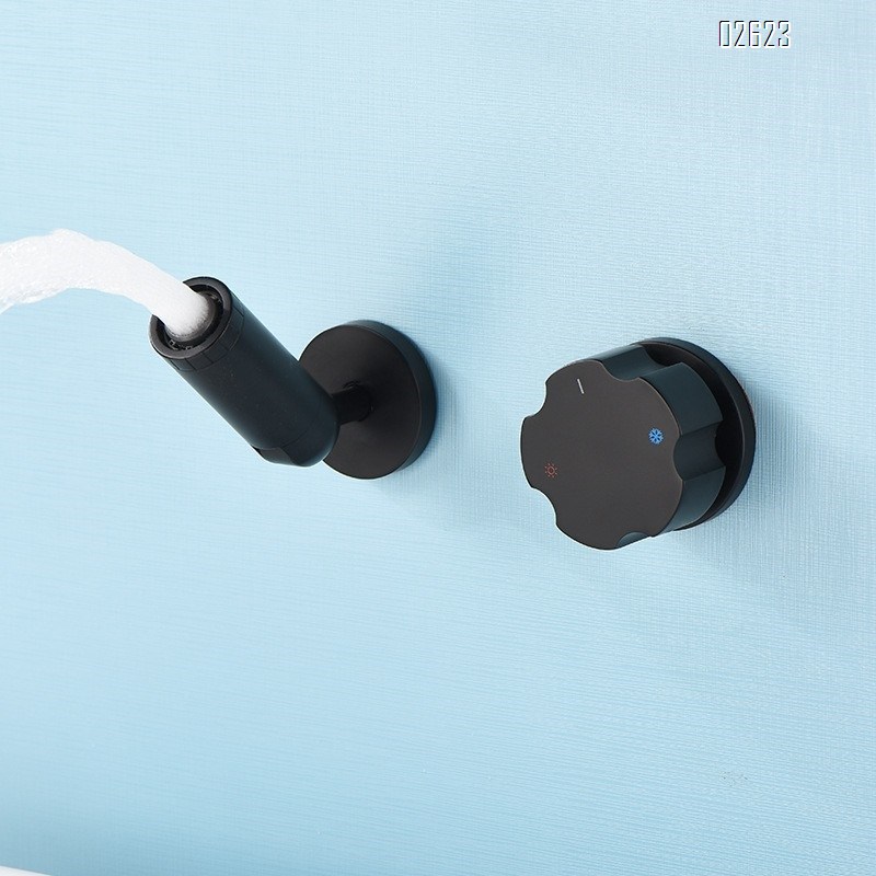 Brass gun gray hidden basin faucet embedded cold and hot water mixing valve wash basin bathroom faucet
