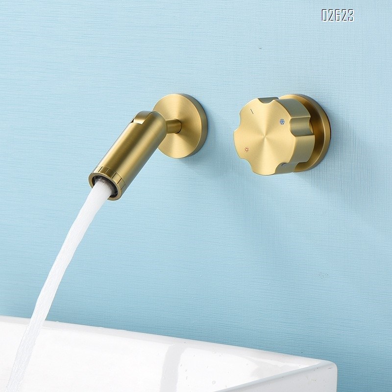 Brass gun gray hidden basin faucet embedded cold and hot water mixing valve wash basin bathroom faucet