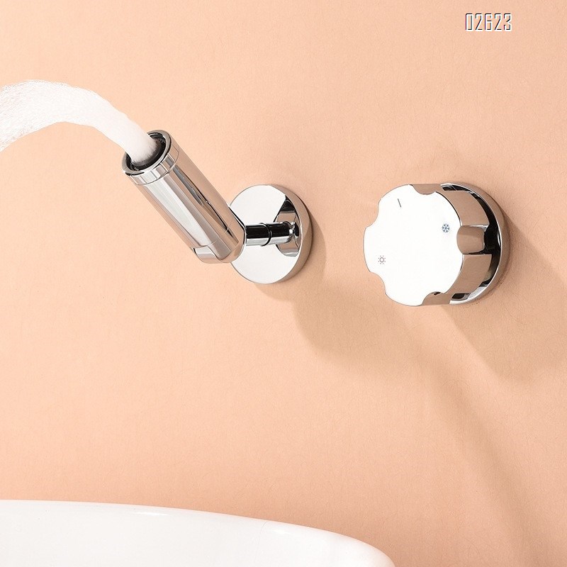 Brass gun gray hidden basin faucet embedded cold and hot water mixing valve wash basin bathroom faucet