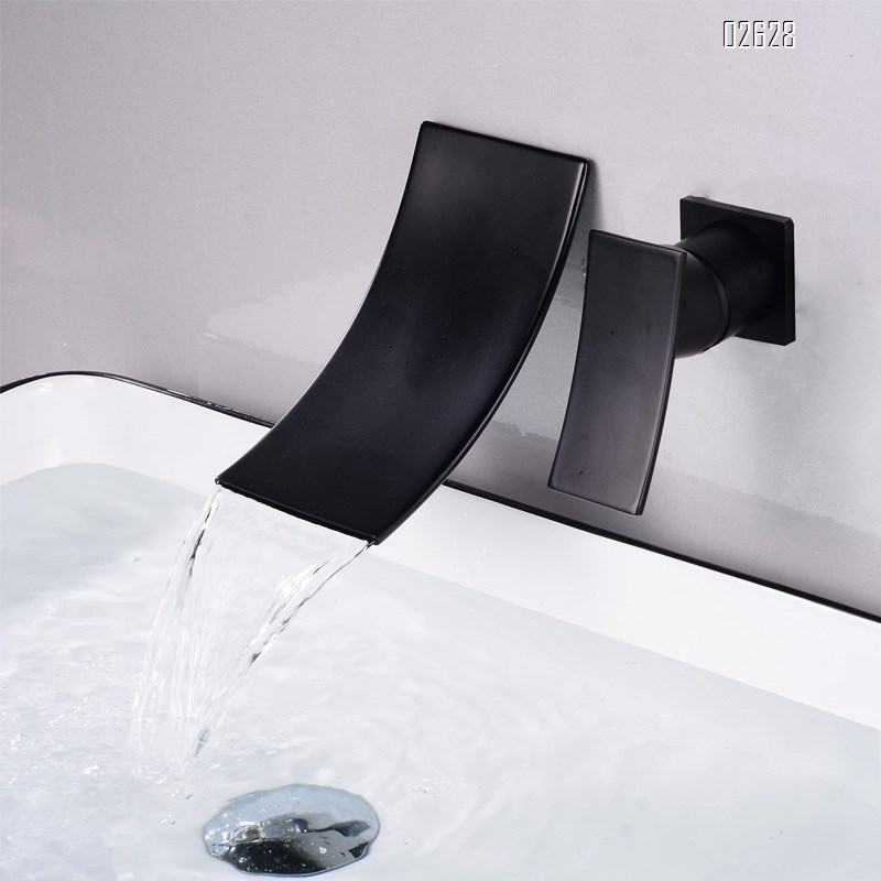 Brass concealed wall-mounted  waterfall faucet cold and hot basin wash basin mixing wall faucet