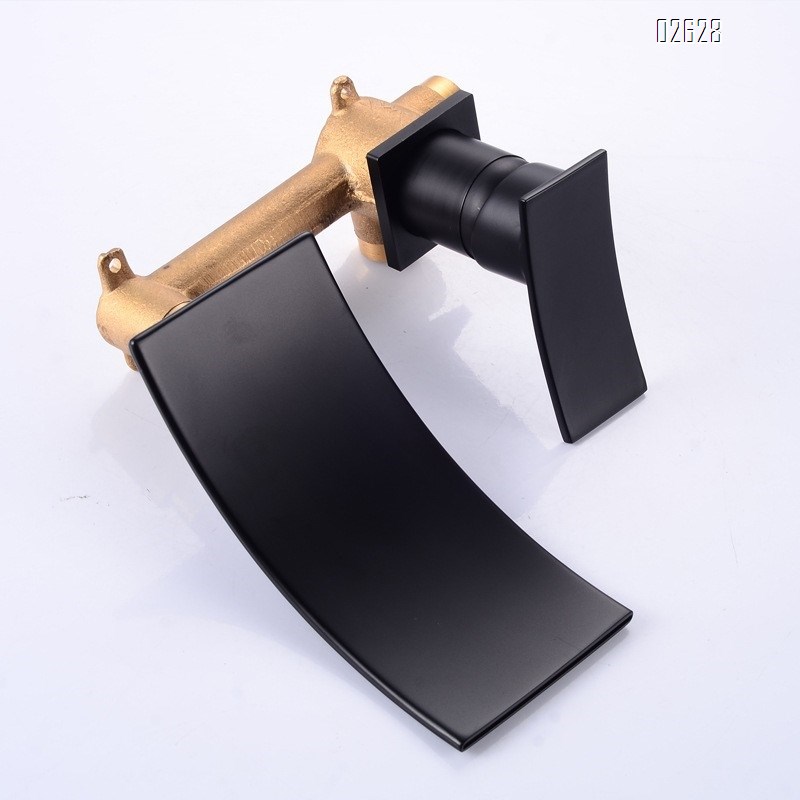 Brass concealed wall-mounted  waterfall faucet cold and hot basin wash basin mixing wall faucet