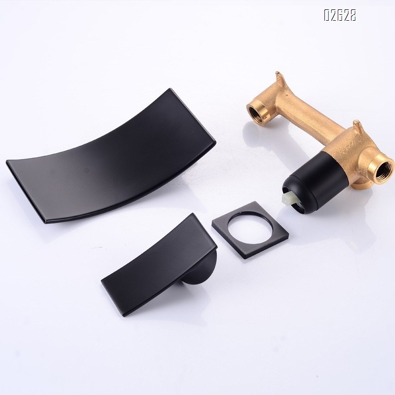 Brass concealed wall-mounted  waterfall faucet cold and hot basin wash basin mixing wall faucet