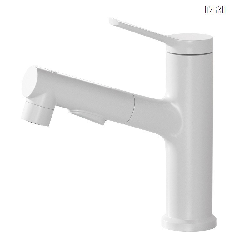 Gun gray bathroom wash basin pull-out faucet rotating upsurge water outlet bathroom counter basin faucet