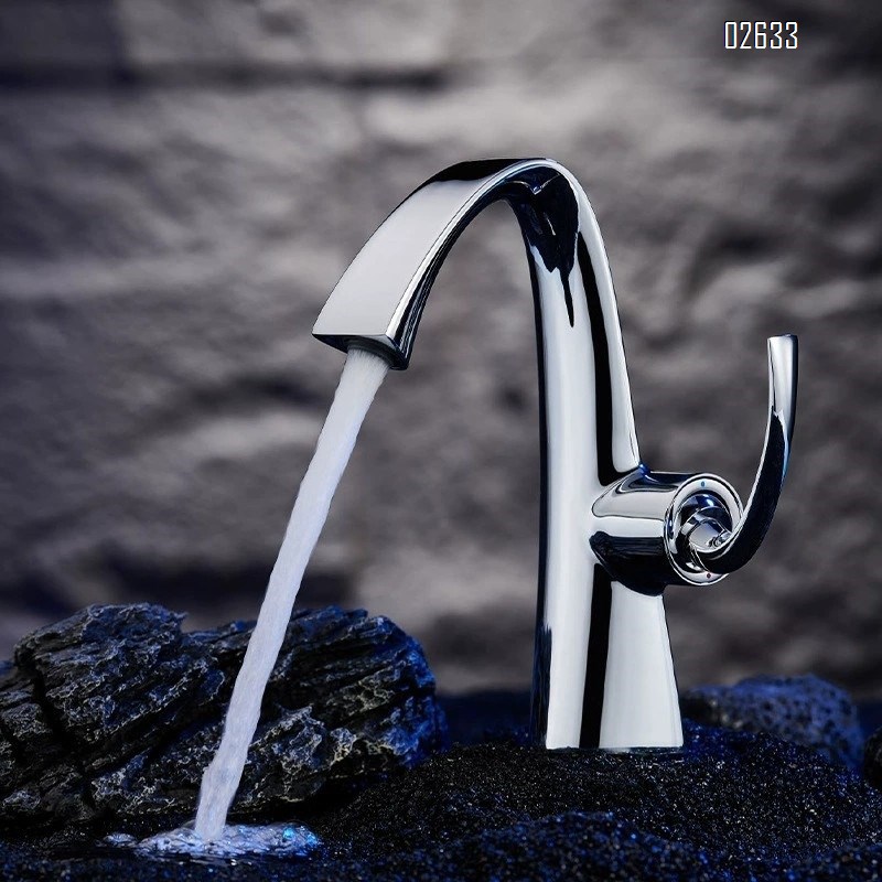 Brass Gun gray wash basin faucet with cold and hot water wash basin with upper and lower basins bathroom cabinet washstand