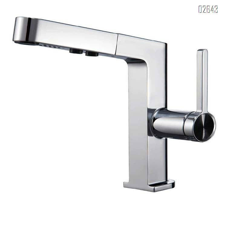 Simple and luxurious pull-out faucet for wash basin multi-functional digital display faucet for wash basin