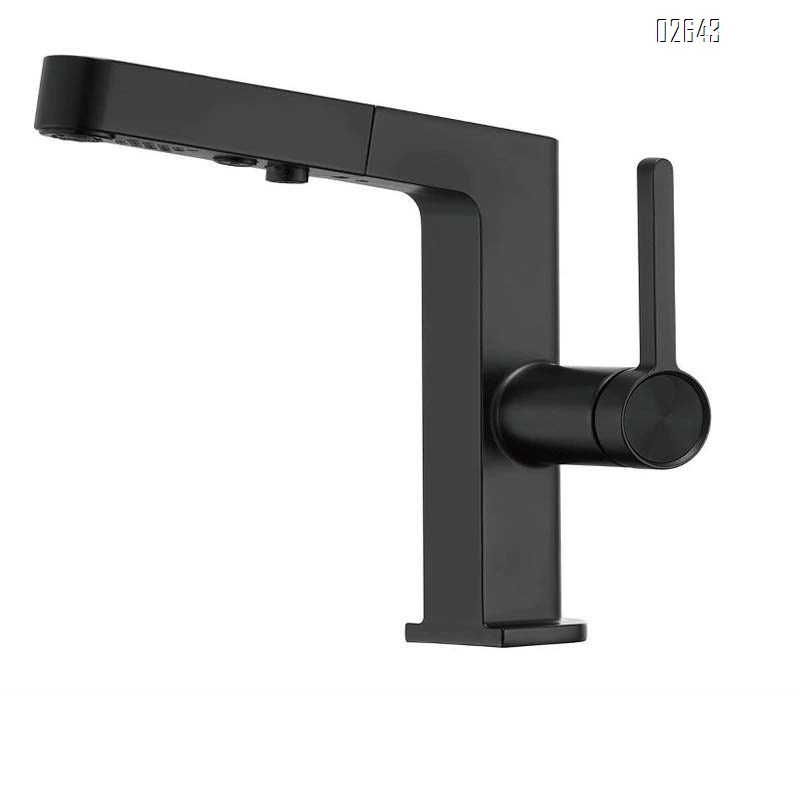Simple and luxurious pull-out faucet for wash basin multi-functional digital display faucet for wash basin