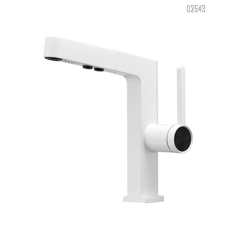 Simple and luxurious pull-out faucet for wash basin multi-functional digital display faucet for wash basin