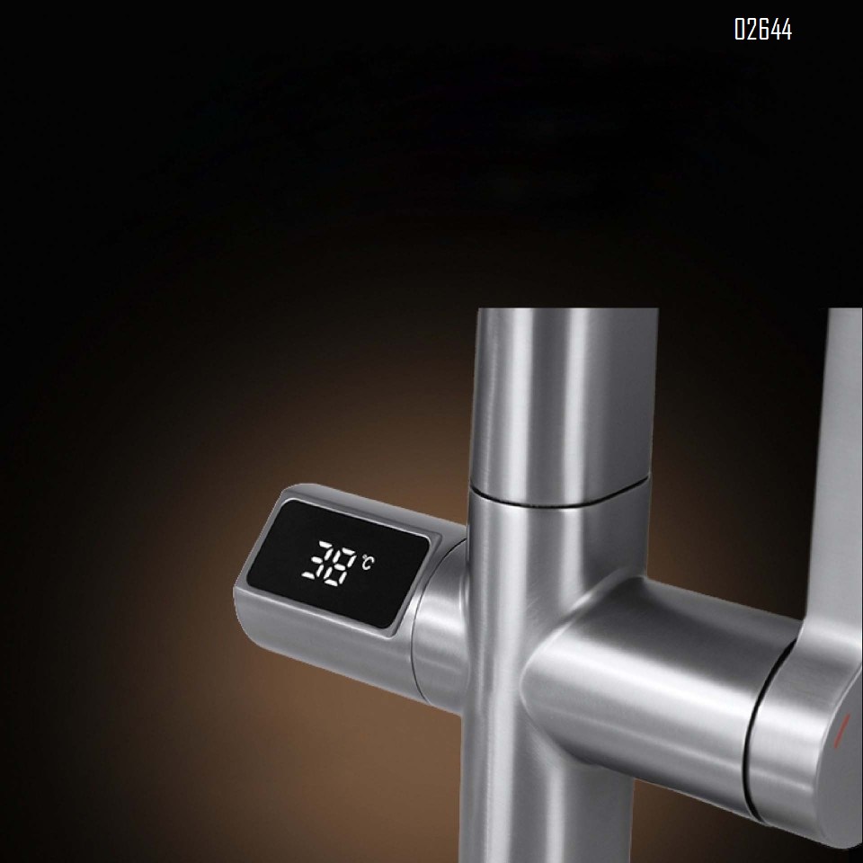 Brass pull-out faucet with intelligent gunmetal gray bathroom faucet for cold and hot wash basin