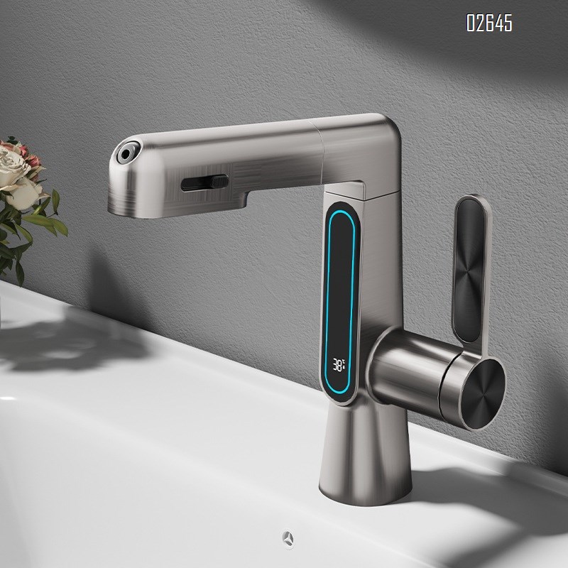 Brass faucet with pull-out function for bathroom toilet and kitchen cold and hot water faucet for wash basin