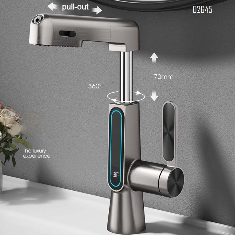 Brass faucet with pull-out function for bathroom toilet and kitchen cold and hot water faucet for wash basin
