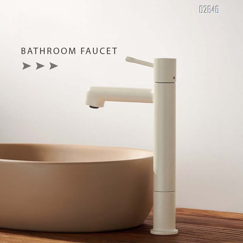 Brass milk white faucet bathroom wash basin sink cold and hot rotating home single hole splash-proof simple faucet