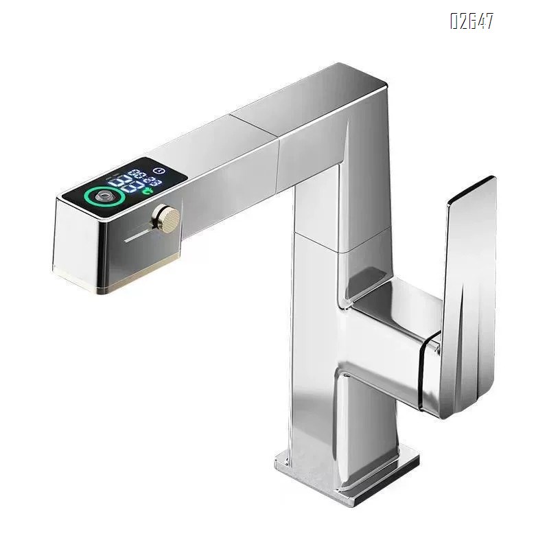 Modern minimalist Brass sink pull-out cold and hot water faucet home basin wash basin wash basin rotating cold and hot faucet