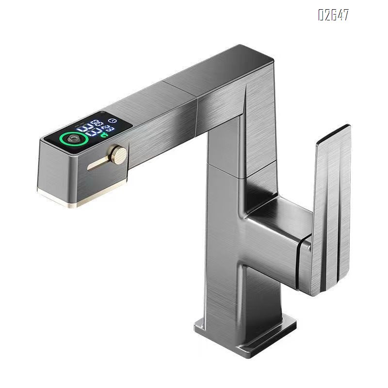Modern minimalist Brass sink pull-out cold and hot water faucet home basin wash basin wash basin rotating cold and hot faucet