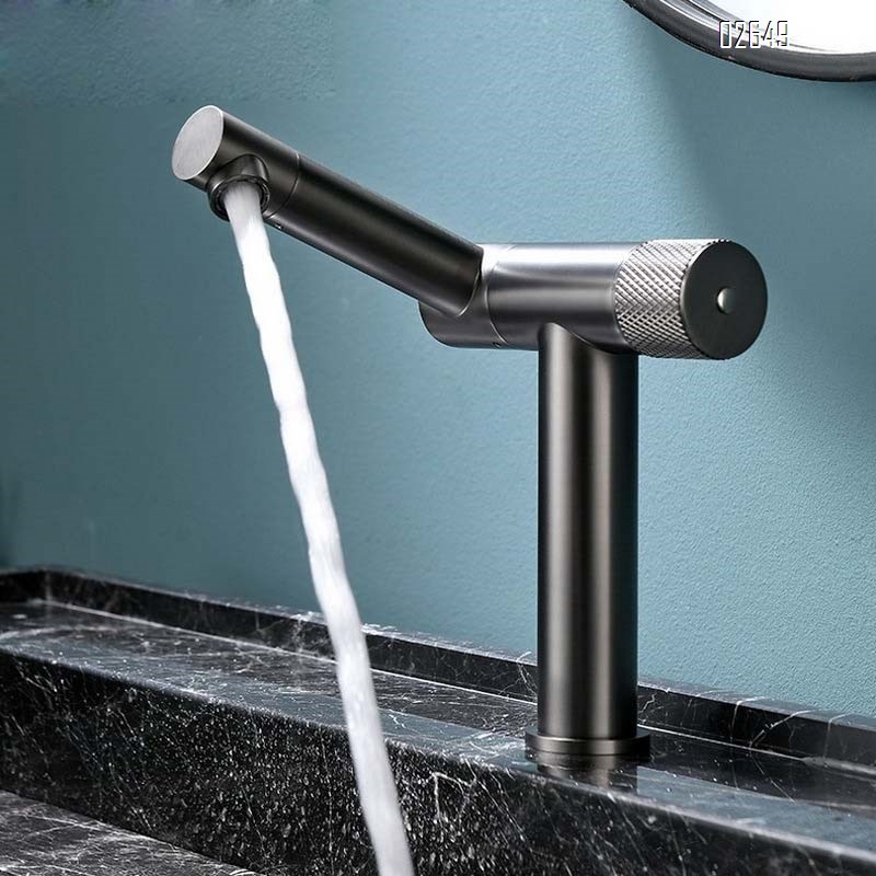 Gun gray basin integrated hardware faucet cold and hot fine Brass Nordic bathroom cabinet bathroom washroom Basin Faucet