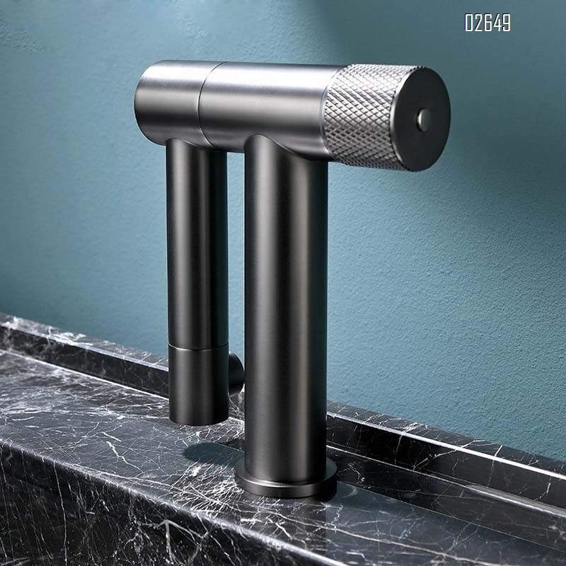 Gun gray basin integrated hardware faucet cold and hot fine Brass Nordic bathroom cabinet bathroom washroom Basin Faucet