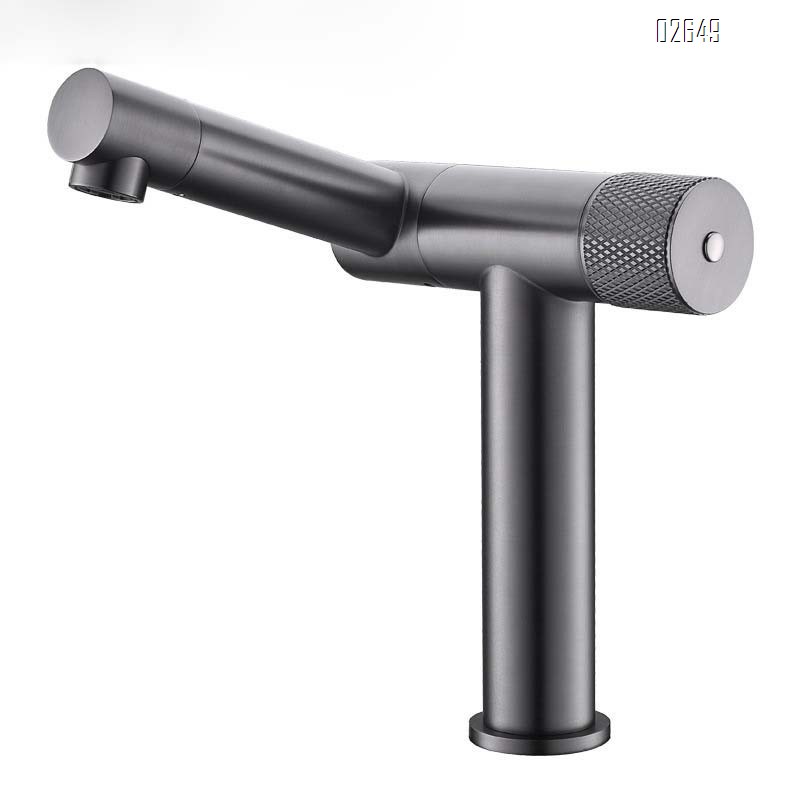 Gun gray basin integrated hardware faucet cold and hot fine Brass Nordic bathroom cabinet bathroom washroom Basin Faucet