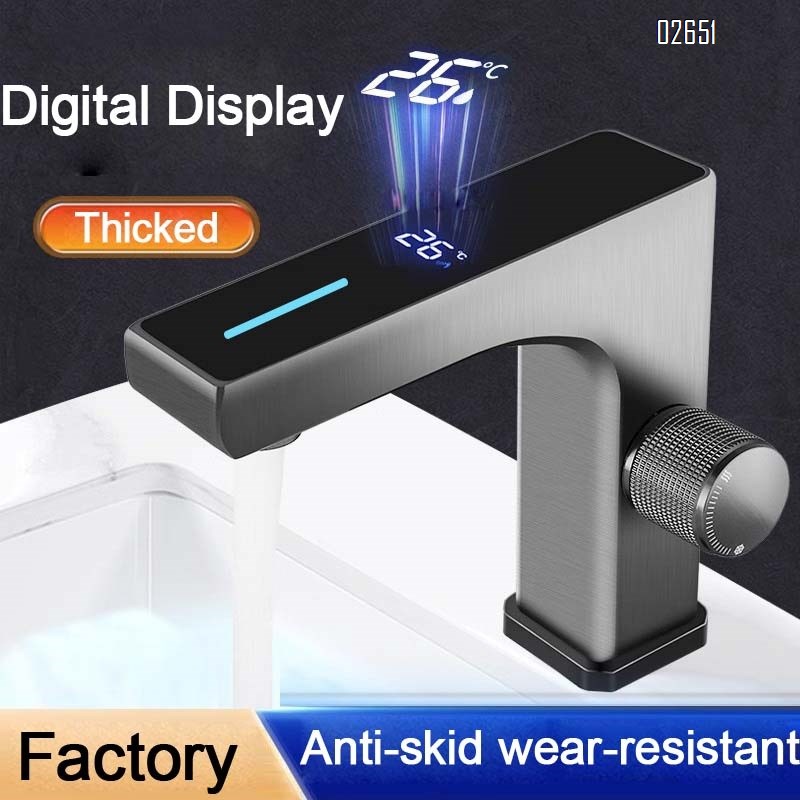 Smart digital faucet for wash basin cold and hot water double control faucet for home bathroom and washstand