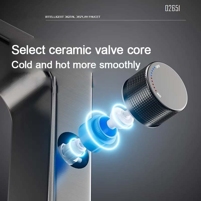 Smart digital faucet for wash basin cold and hot water double control faucet for home bathroom and washstand