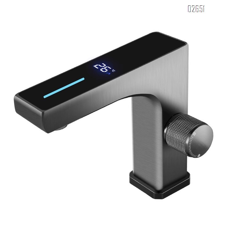 Smart digital faucet for wash basin cold and hot water double control faucet for home bathroom and washstand
