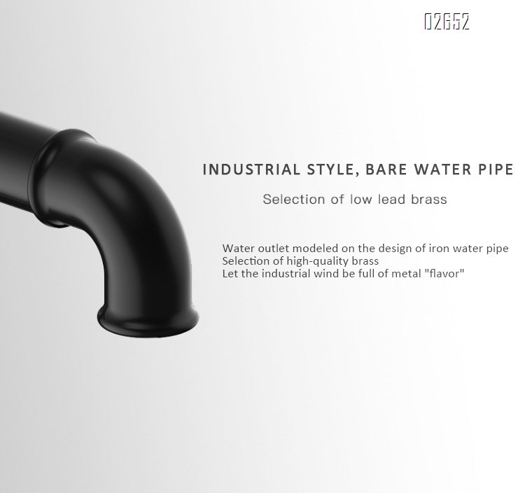 Industrial style black vintage all Brass round handle faucet switch basin faucet single cold and hot kitchen faucet