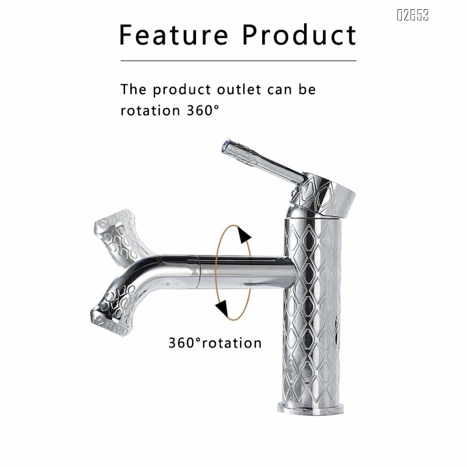 Classic brass pattern basin faucet vintage high and low style above and below the basin cold and hot water faucet