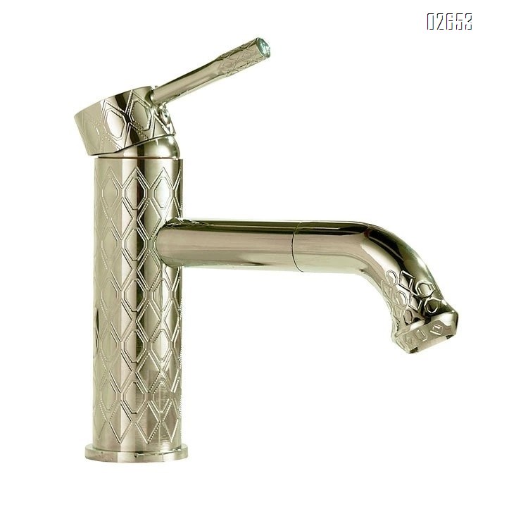 Classic brass pattern basin faucet vintage high and low style above and below the basin cold and hot water faucet